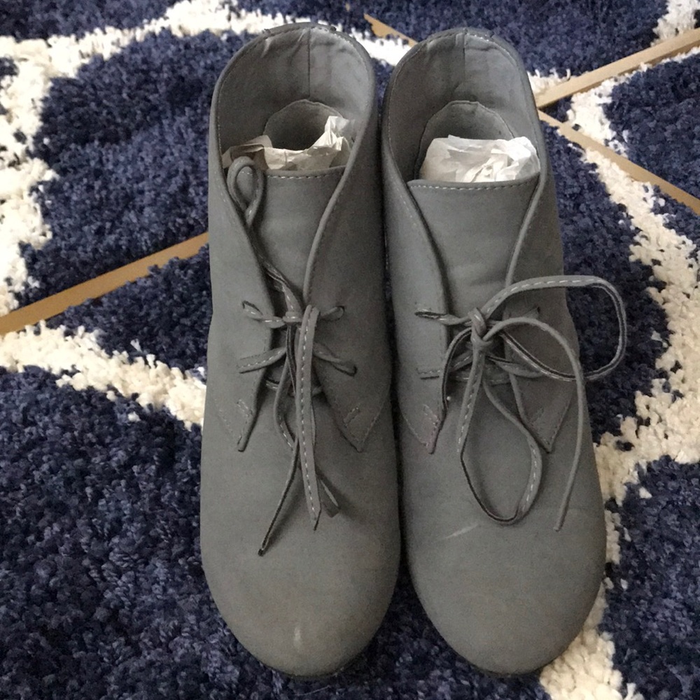 Gray booties